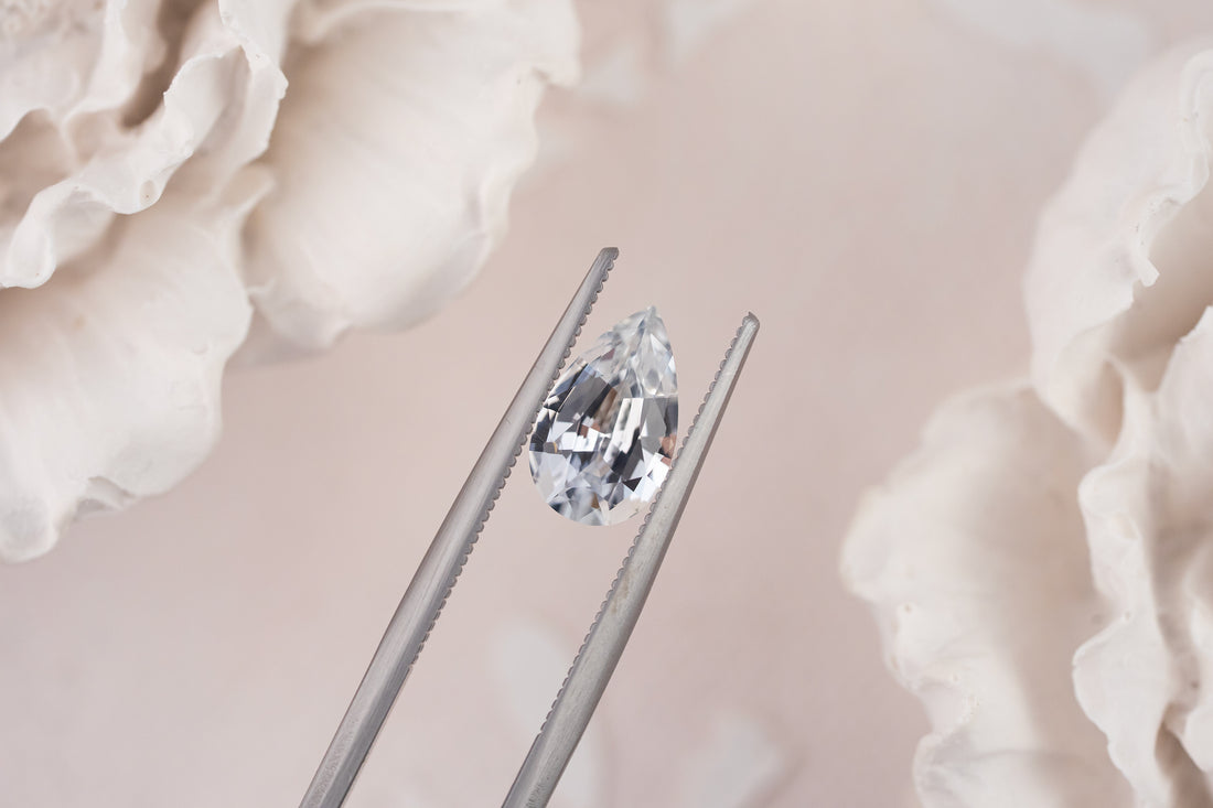 1.34 CT Pear White Sapphire