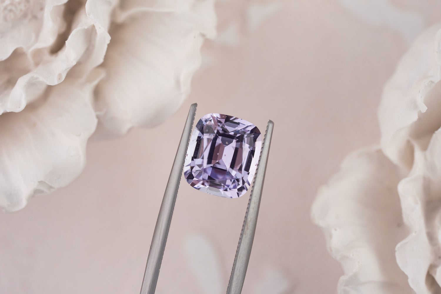 3.48 CT Cushion Pastel Purple Sapphire