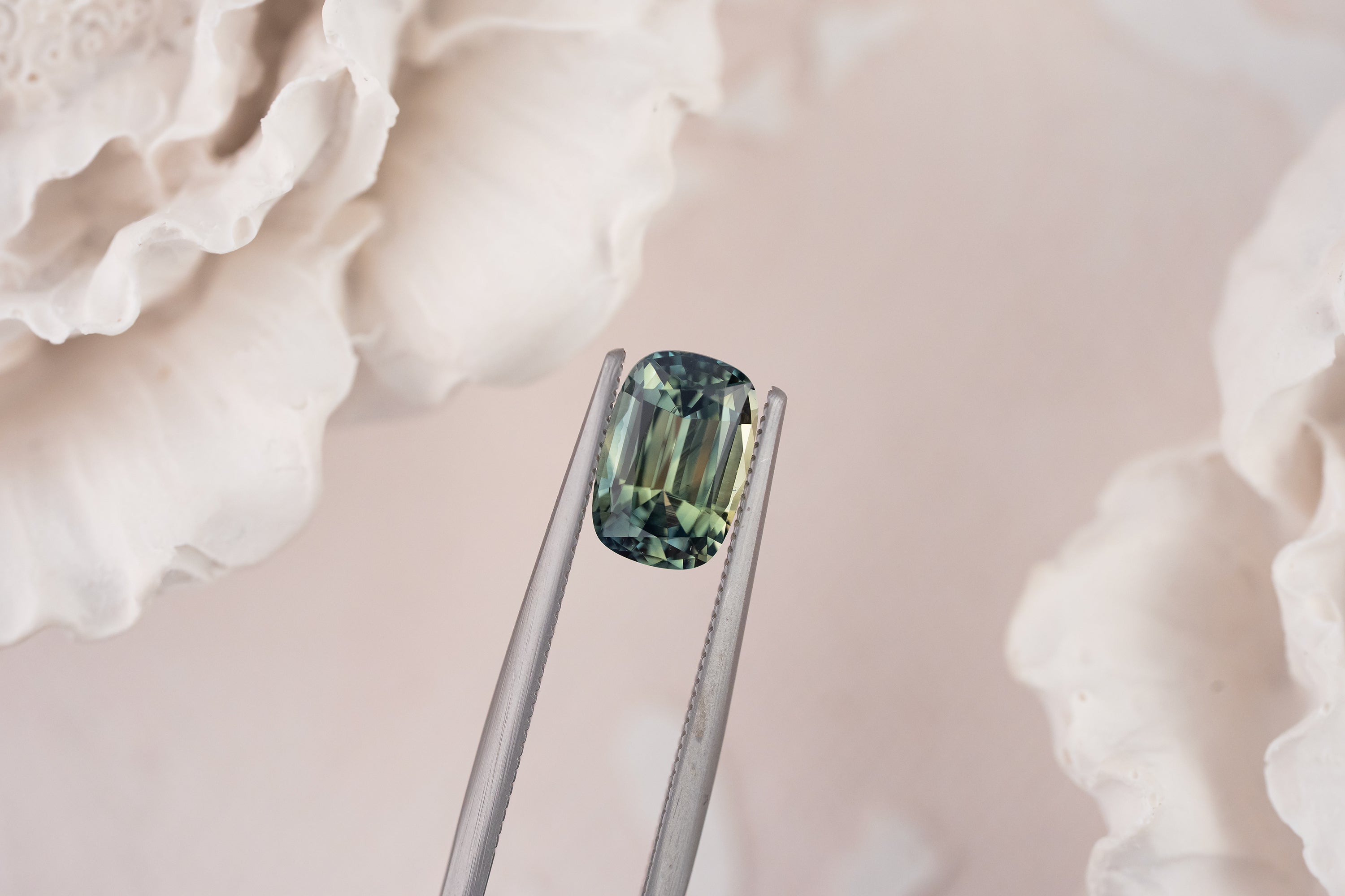 1.66 CT Elongated Cushion Teal Green Sapphire - Lavender Creek Gems 