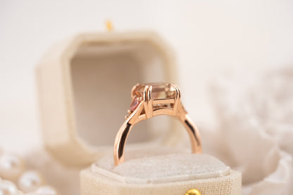 The Fates Ring | 2.79 CT Square Starbrite™ Bicolor Watermelon Tourmaline - Lavender Creek Gems 