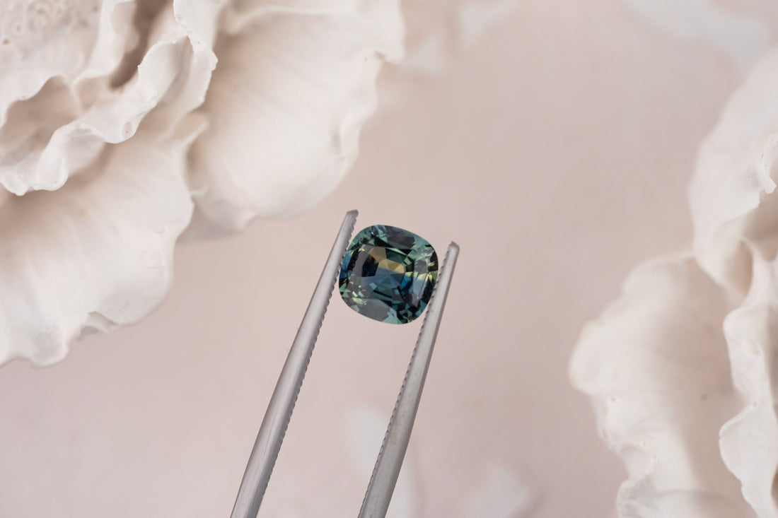 1.05 CT Cushion Bicolor Blue/Teal Sapphire - Lavender Creek Gems 