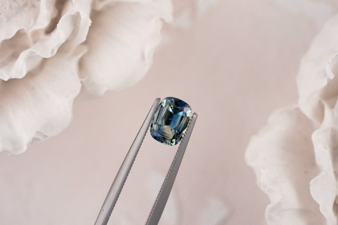 1.15 CT Elongated Cushion Bicolor Blue/Teal Sapphire - Lavender Creek Gems 