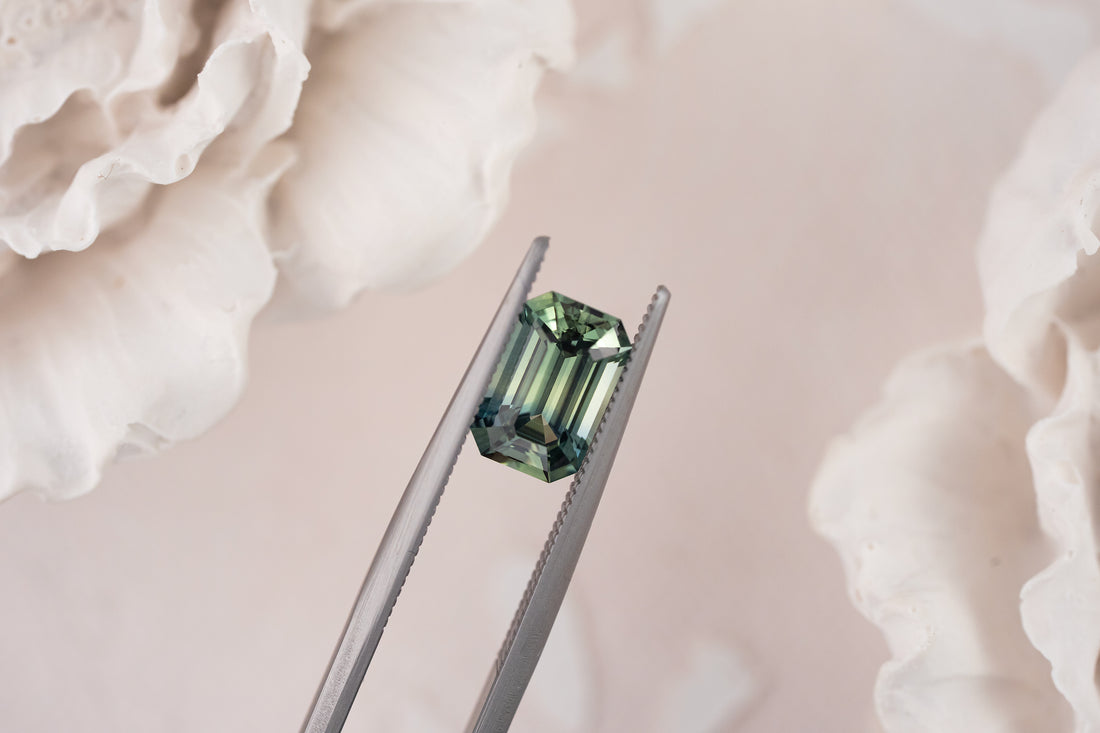1.67 CT Emerald Cut Teal Sapphire - Lavender Creek Gems 
