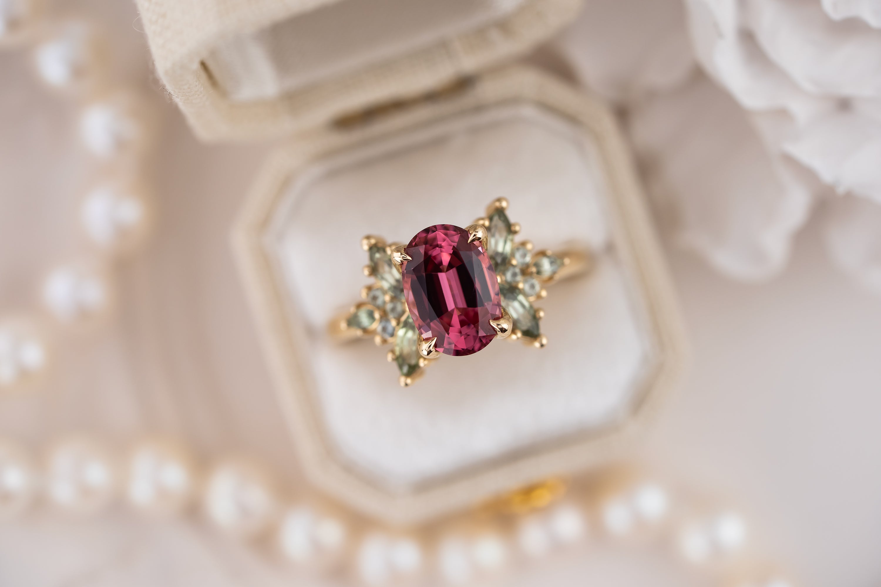 The Veraine Ring | 2.26 Oval Rose Spinel - Lavender Creek Gems 