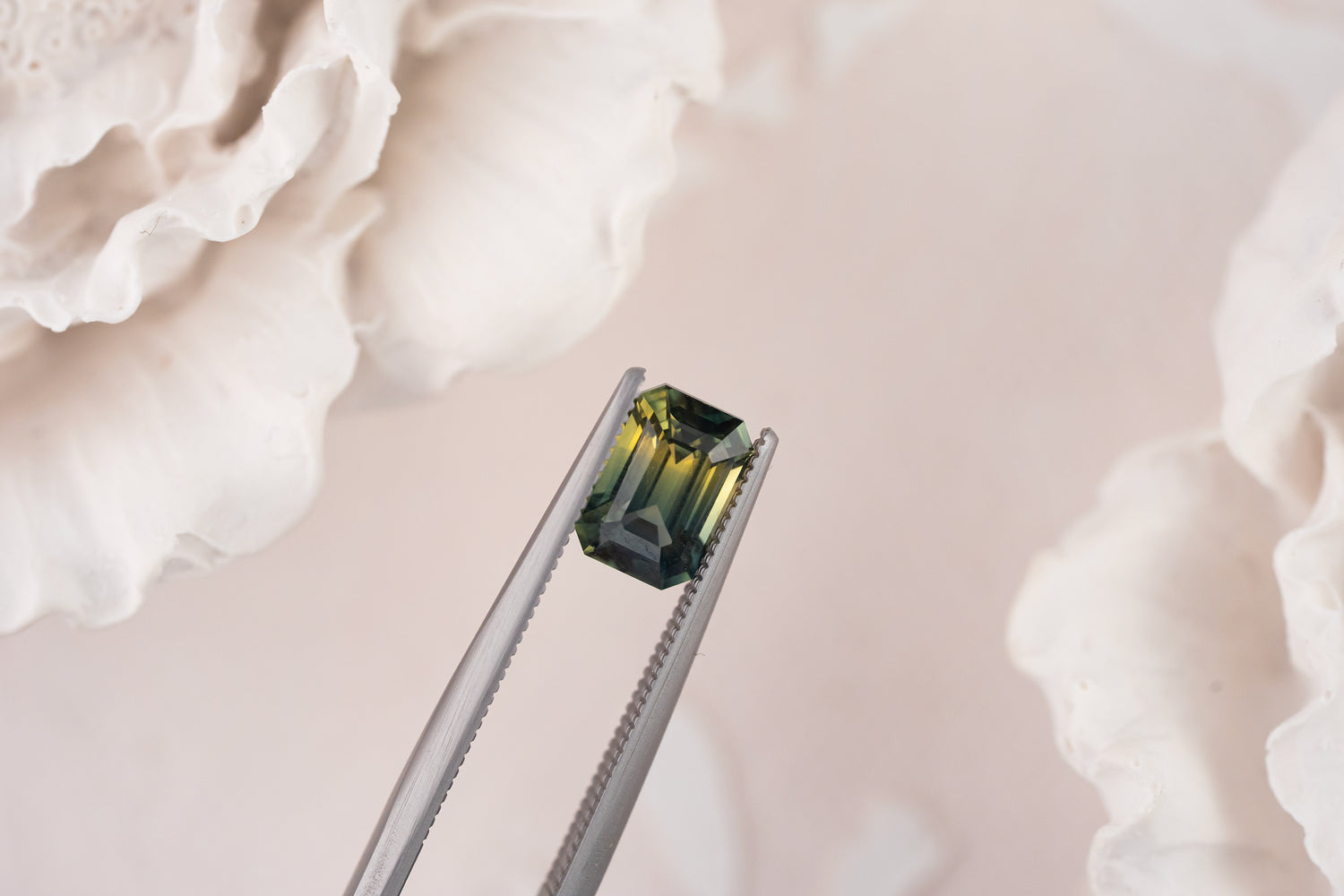 1.4 CT Emerald Cut Teal Bicolor Sapphire - Lavender Creek Gems 