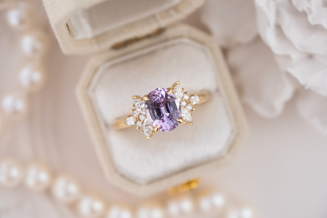 The Veraine Ring | 2.03 CT Oval Light Purple Sapphire - Lavender Creek Gems 