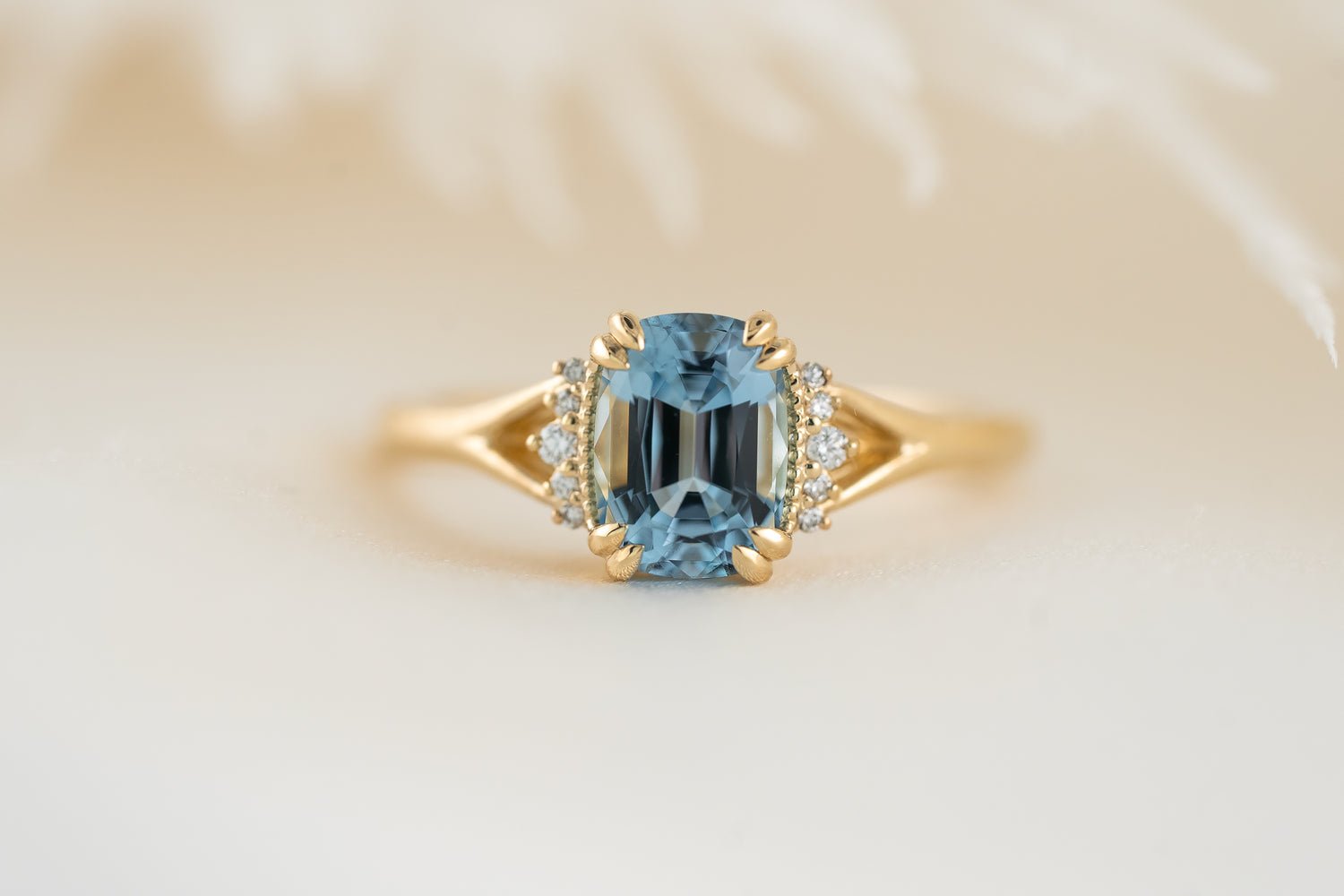 The Serendipity Ring | 1.27 CT Cushion Aquamarine