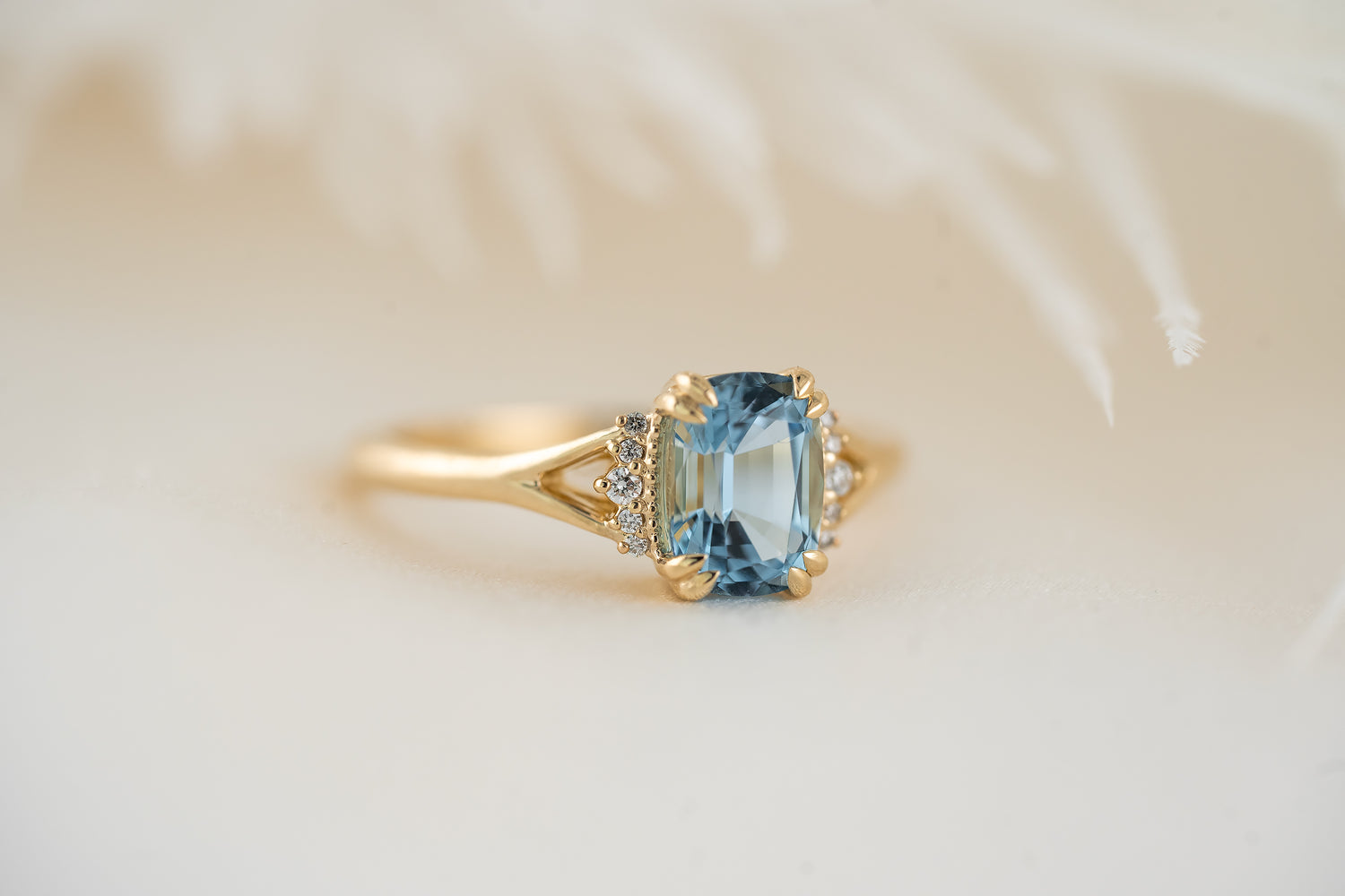 The Serendipity Ring | 1.27 CT Cushion Aquamarine