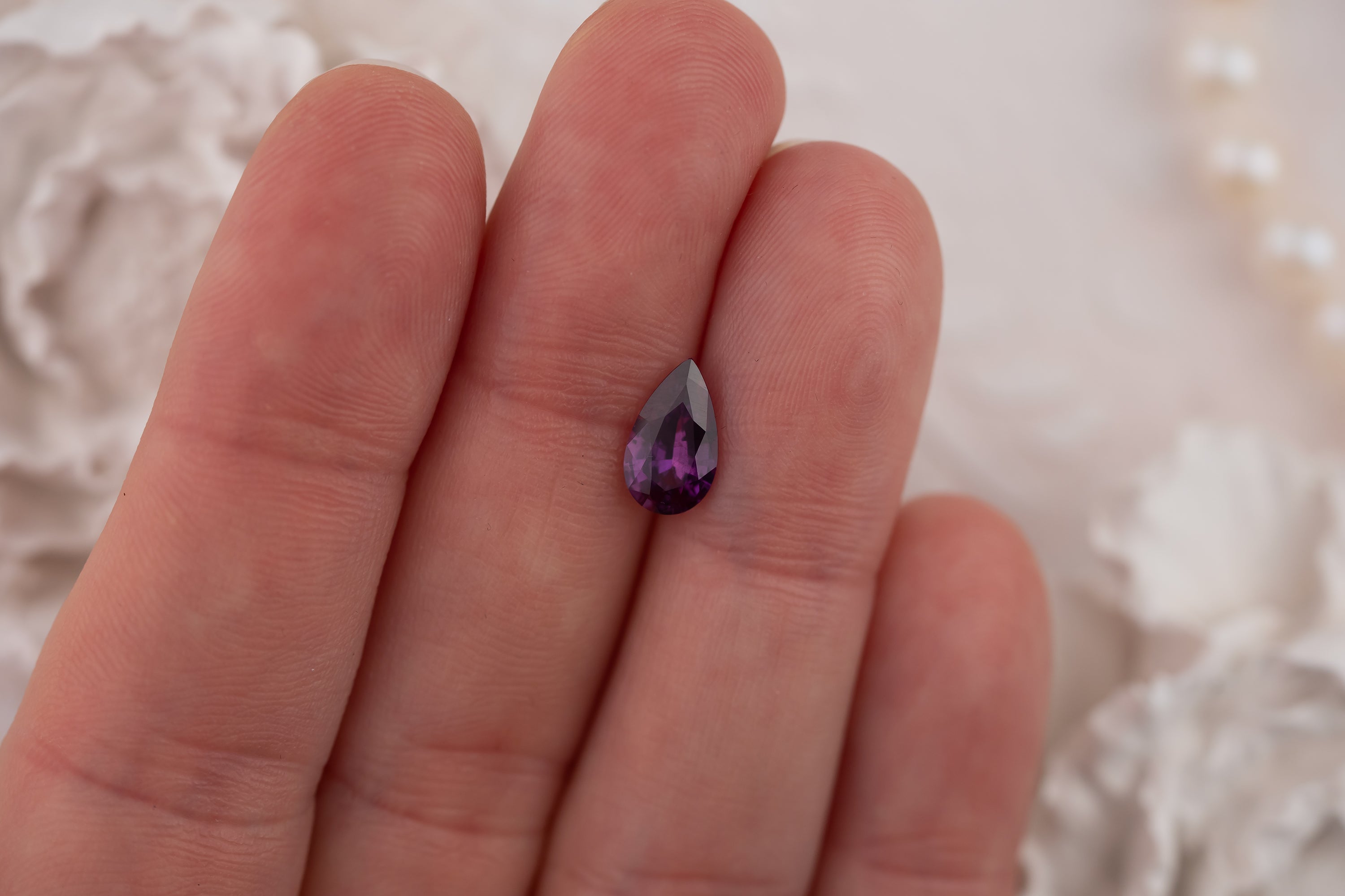 1.57 CT Pear Grape Purple Sapphire