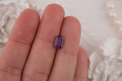2.05 CT Emerald Cut Grape Purple Sapphire