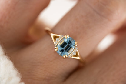 The Serendipity Ring | 1.27 CT Cushion Aquamarine