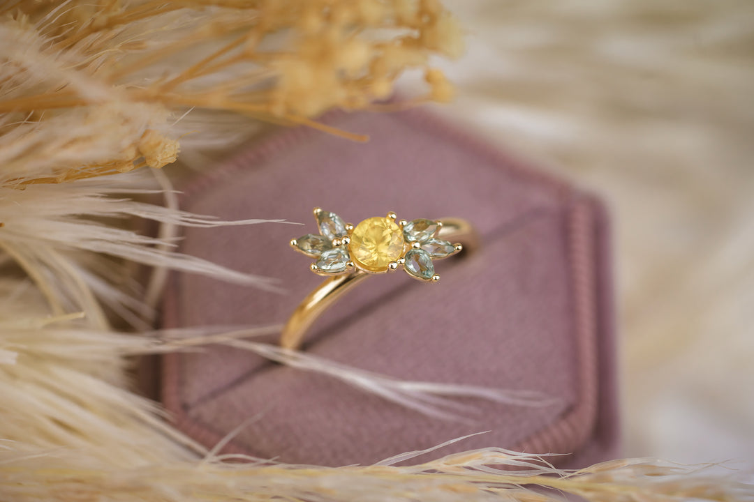 The Posy 0.3 CT Yellow Sapphire Ring