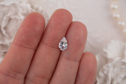 1.34 CT Pear White Sapphire
