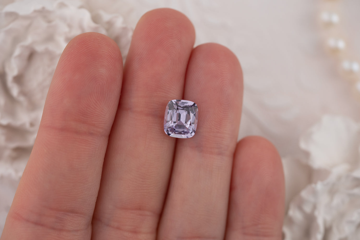 3.48 CT Cushion Pastel Purple Sapphire
