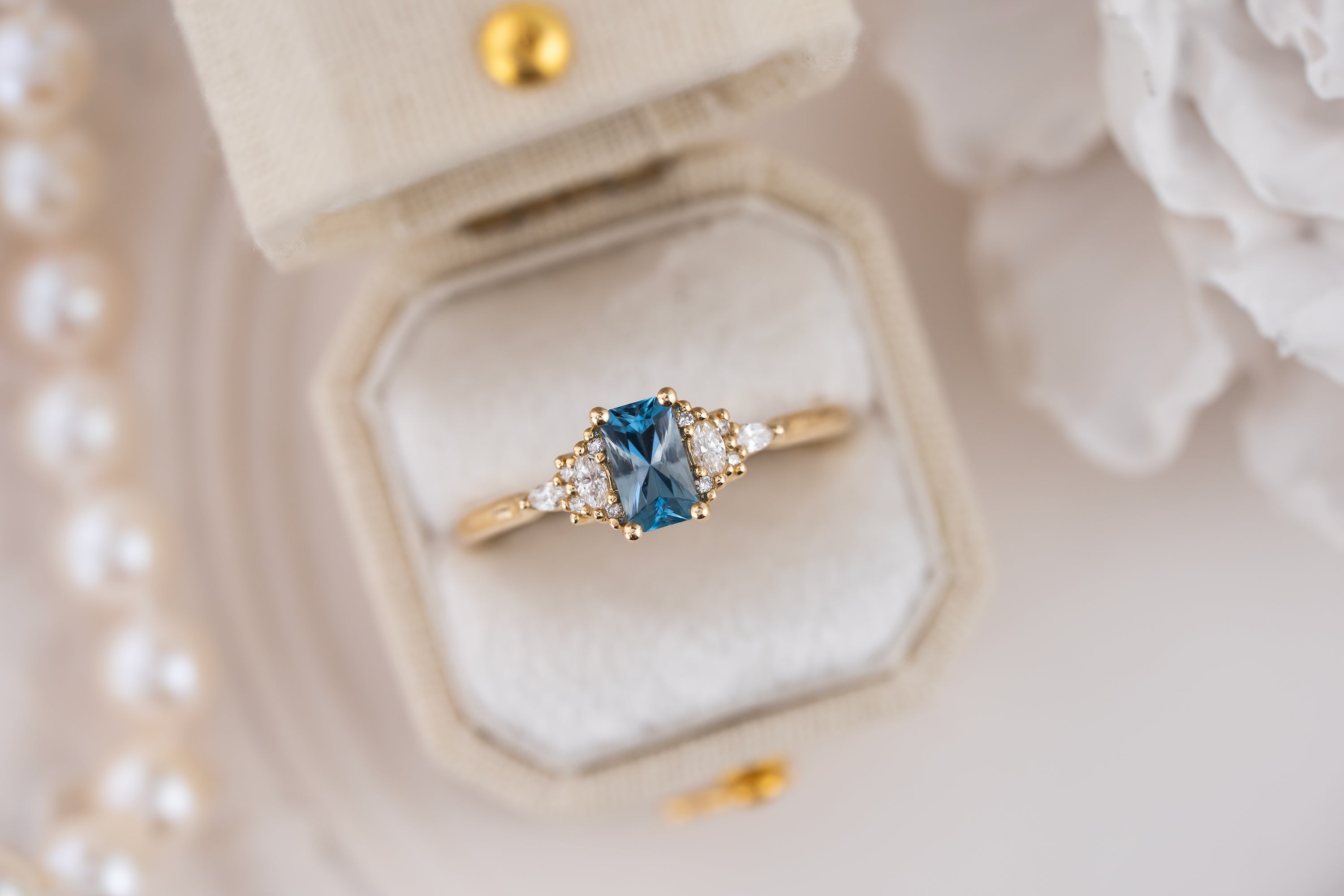 The Mini Maeve Ring | 0.42 CT Radiant Aquamarine - Lavender Creek Gems 