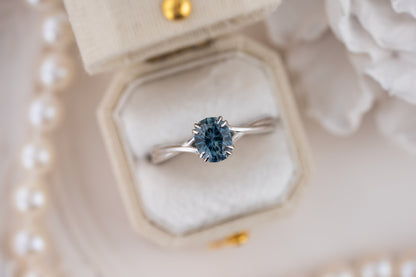 The Fates Ring | 1.15 CT Oval Blue Montana Sapphire - Lavender Creek Gems 