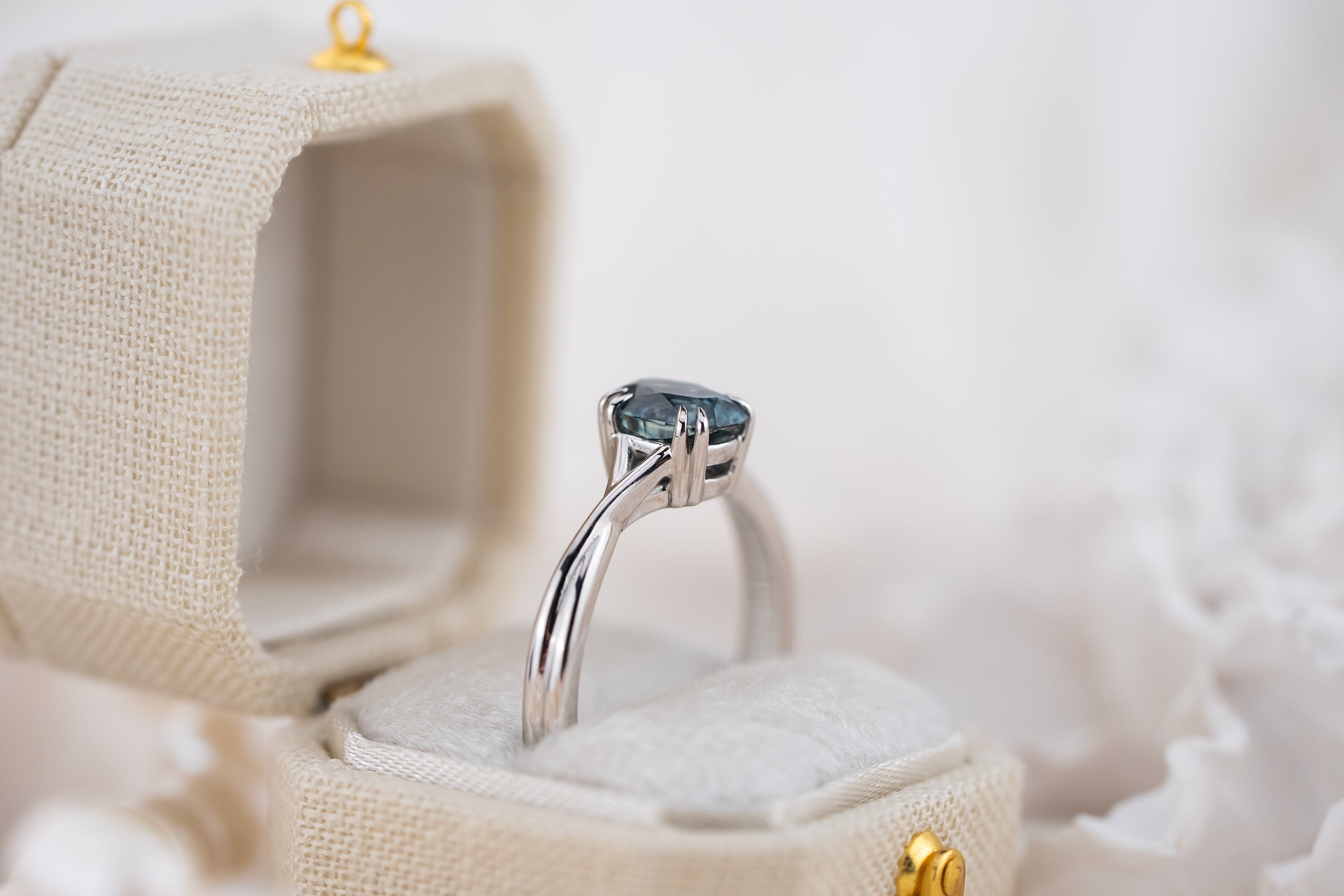 The Fates Ring | 1.15 CT Oval Blue Montana Sapphire – Lavender