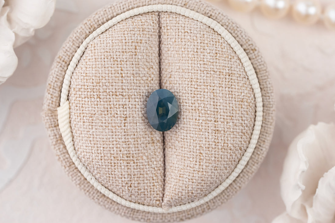 2.04 CT Oval Opalescent Teal Sapphire