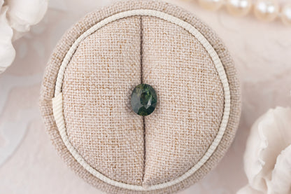 1.99 CT Oval Opalescent Green/Teal Sapphire