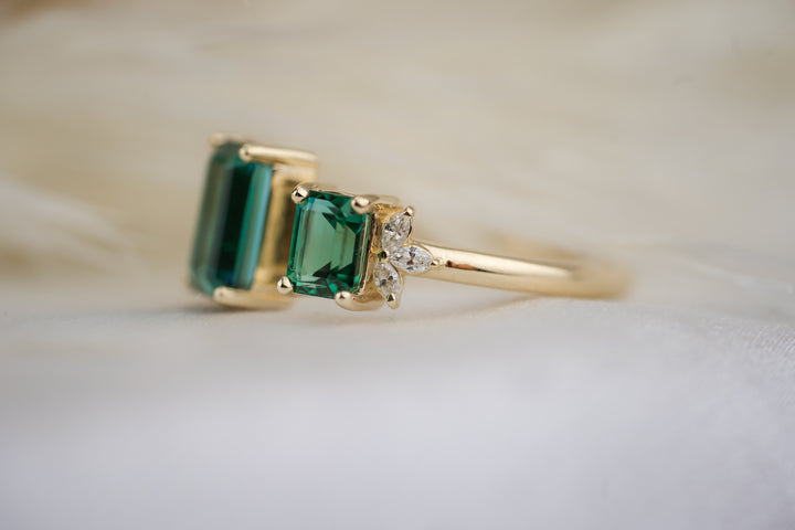 The Tula Blue + Green Tourmaline Ring