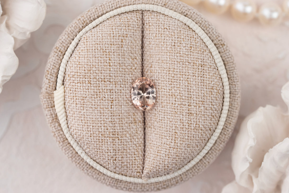 1.23 CT Oval Peachy Apricot Sapphire