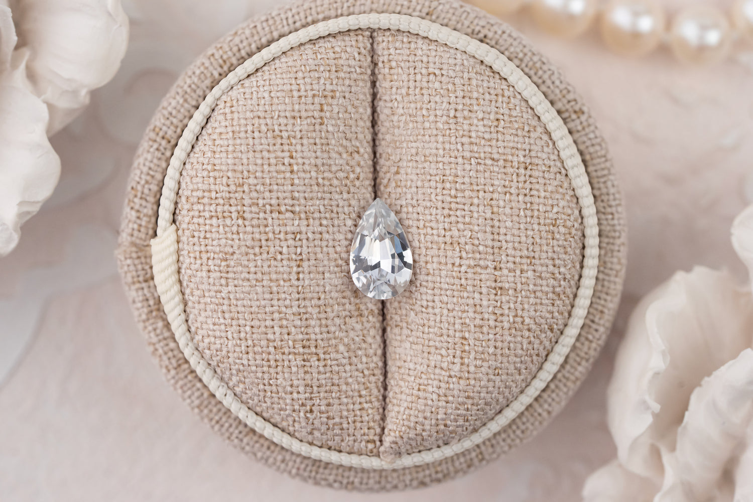 1.34 CT Pear White Sapphire