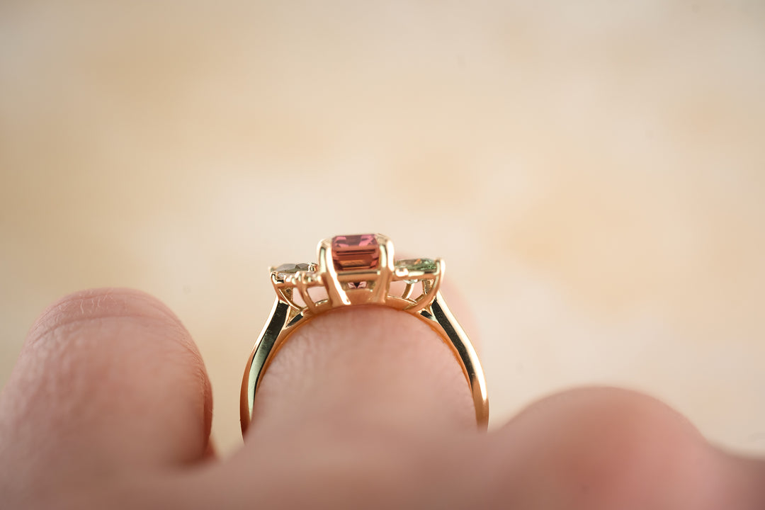 The Fleur 1.71 CT Emerald Cut Pink Tourmaline Ring