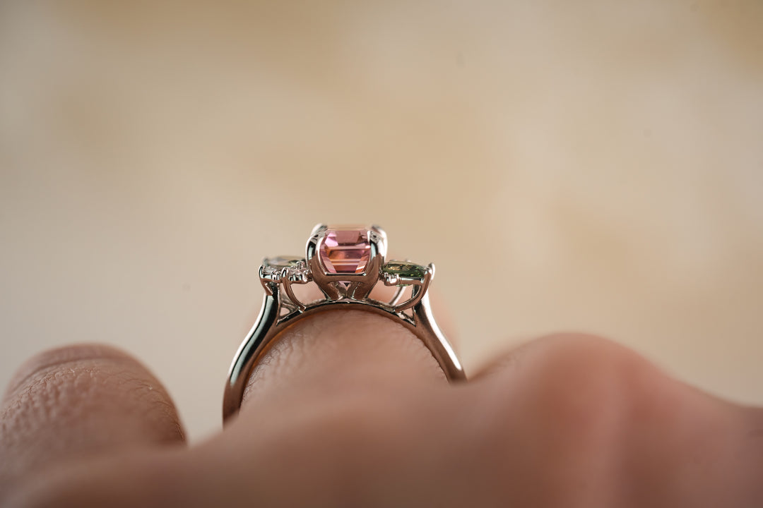 The Fleur 1.52 CT Emerald Cut Pink Tourmaline Ring