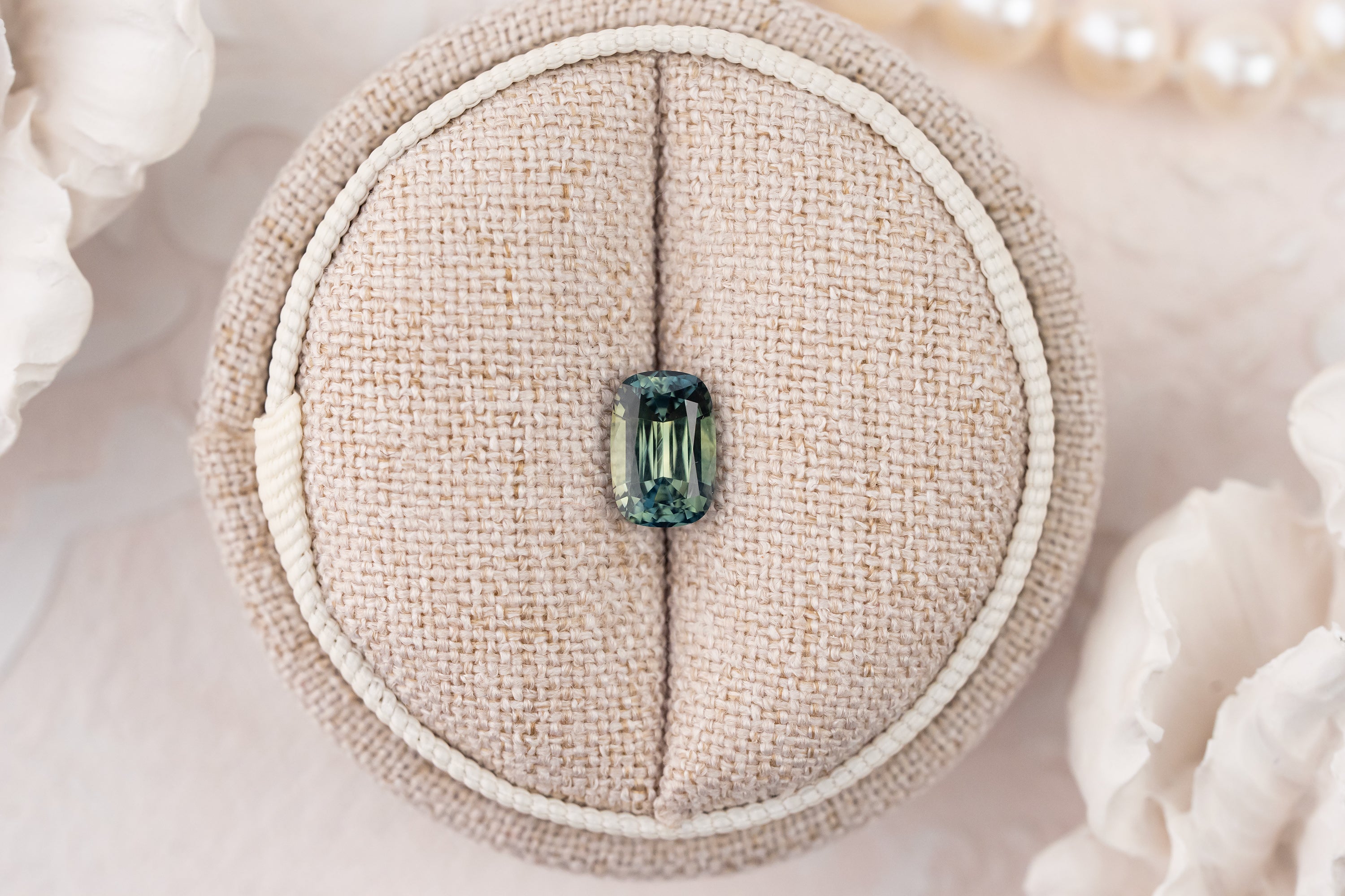 1.66 CT Elongated Cushion Teal Green Sapphire - Lavender Creek Gems 