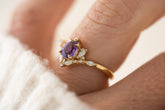 The Aurora Ring | 0.71 CT Pear Purple Sapphire - Lavender Creek Gems 