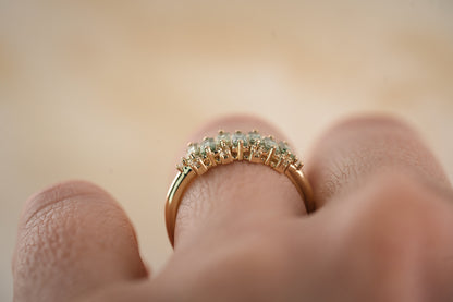 The Cadenza Ring - Green Baguette Montana Sapphire - Lavender Creek Gems 
