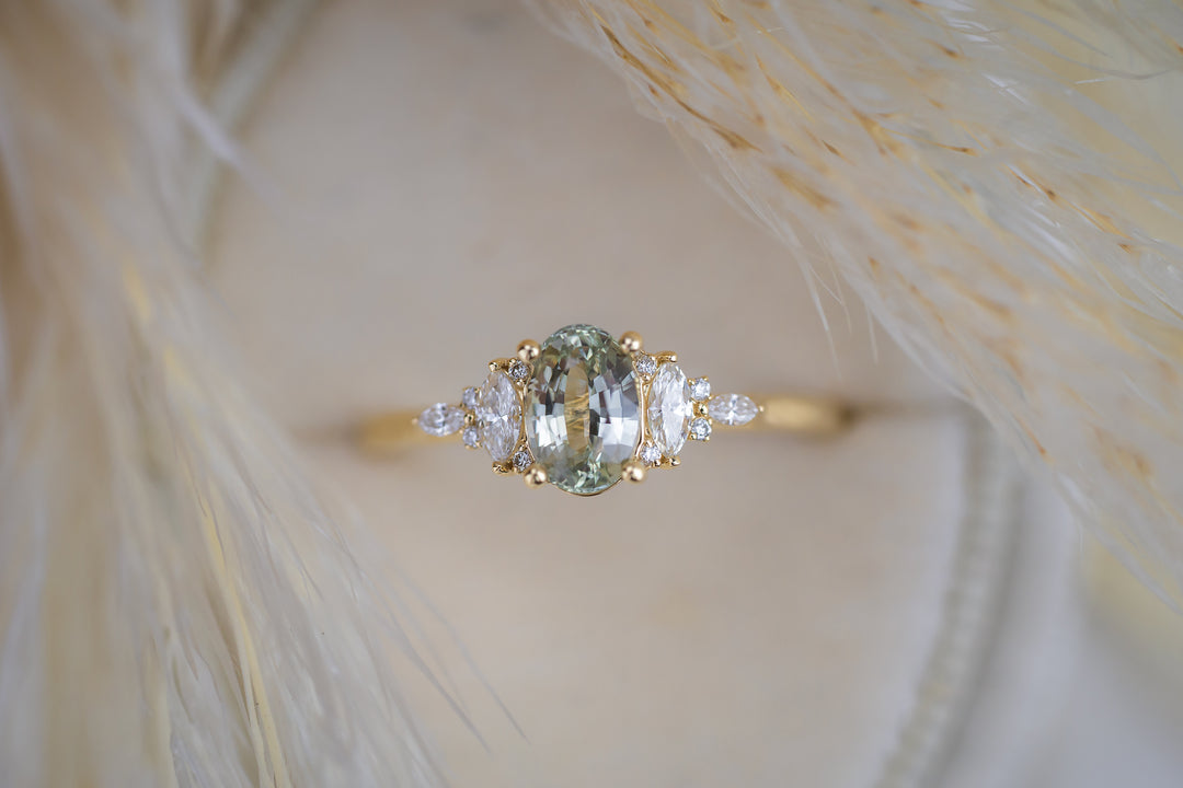 The Maeve 0.97 CT Mint Green Sapphire Ring