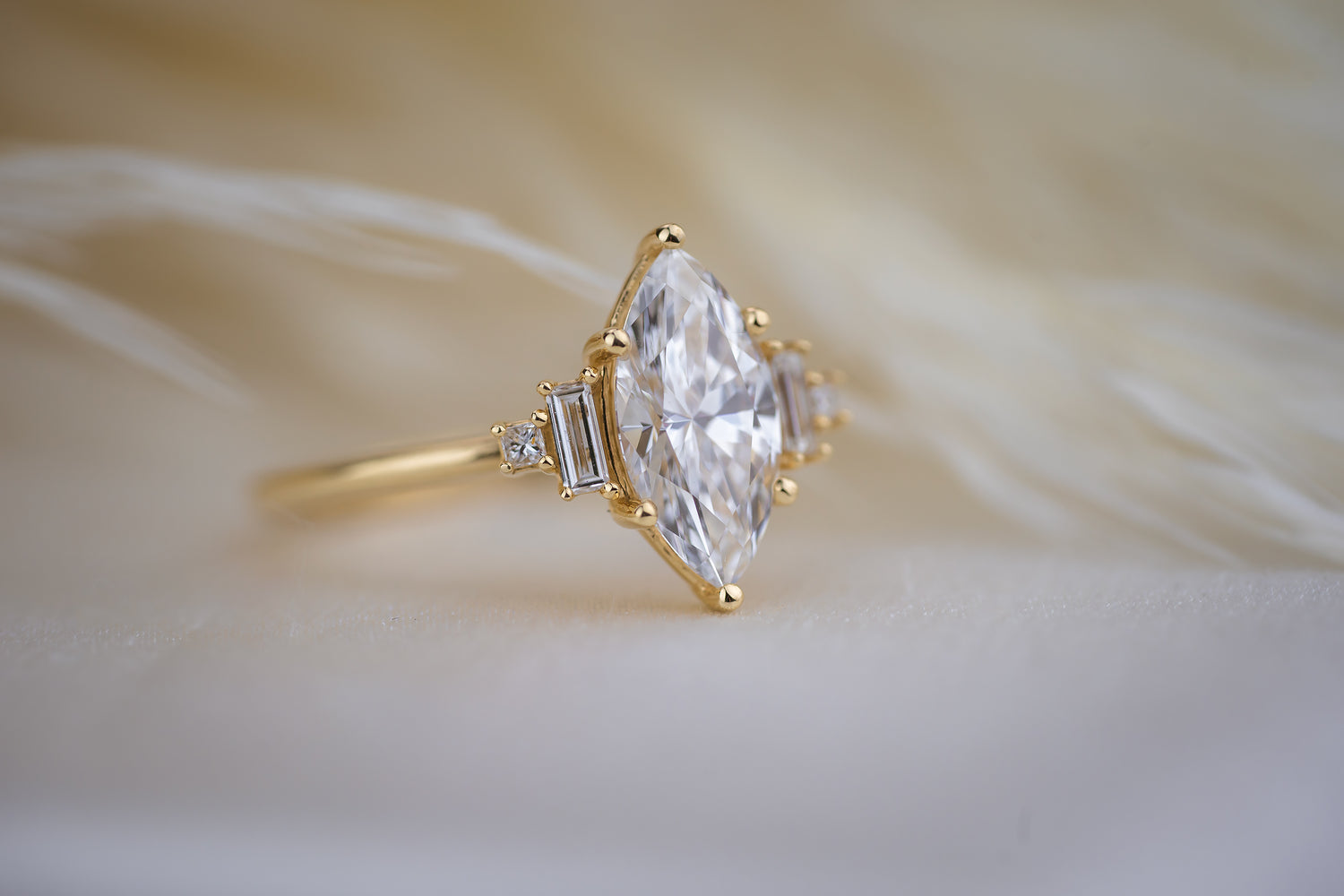 The Mira 1.5 CT Marquise Diamond Ring - Lavender Creek Gems 