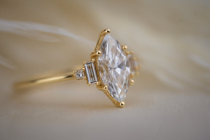 The Mira 1.5 CT Marquise Diamond Ring - Lavender Creek Gems 