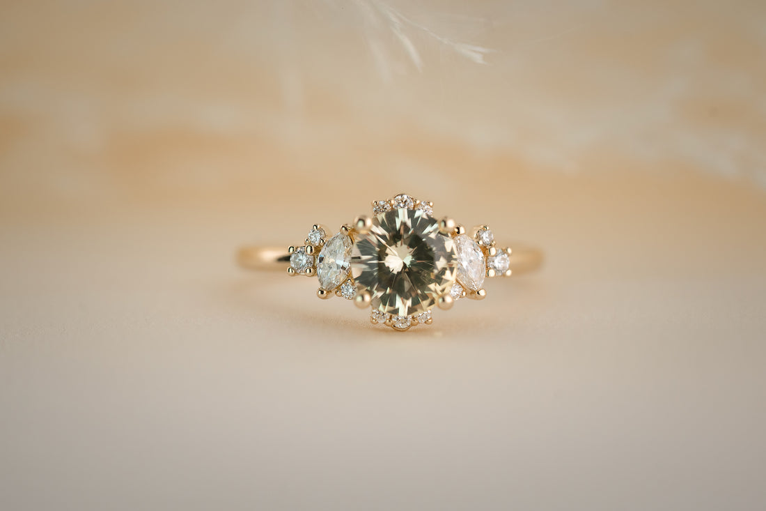 The Naevia 1.25 CT Round Yellow Sapphire Ring - Lavender Creek Gems