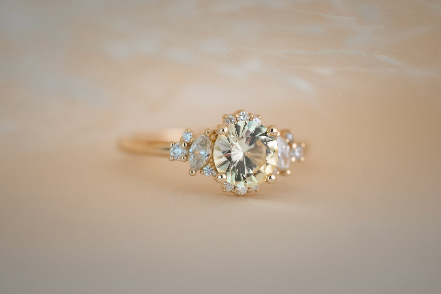 The Naevia 1.25 CT Round Yellow Sapphire Ring - Lavender Creek Gems 