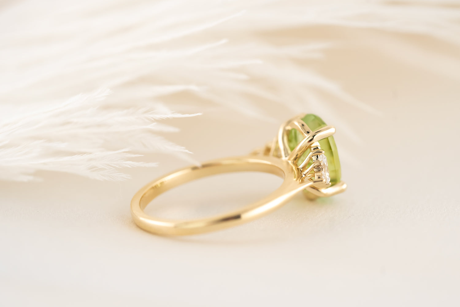 The Maeve Ring - 2.6 CT Apple Green Starbrite™ Tourmaline - Lavender Creek Gems 