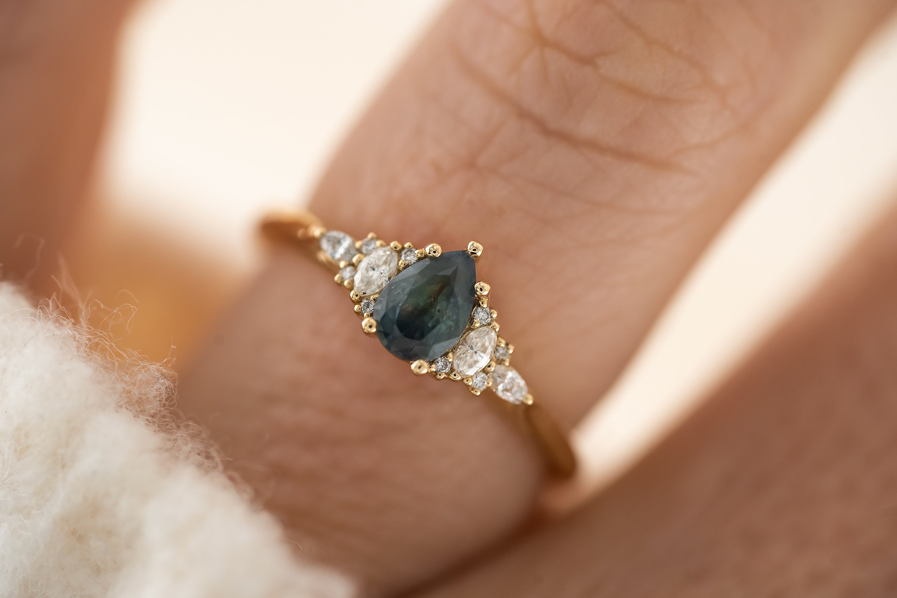 The Maeve Ring | 0.45 CT Pear Alexandrite - Lavender Creek Gems 