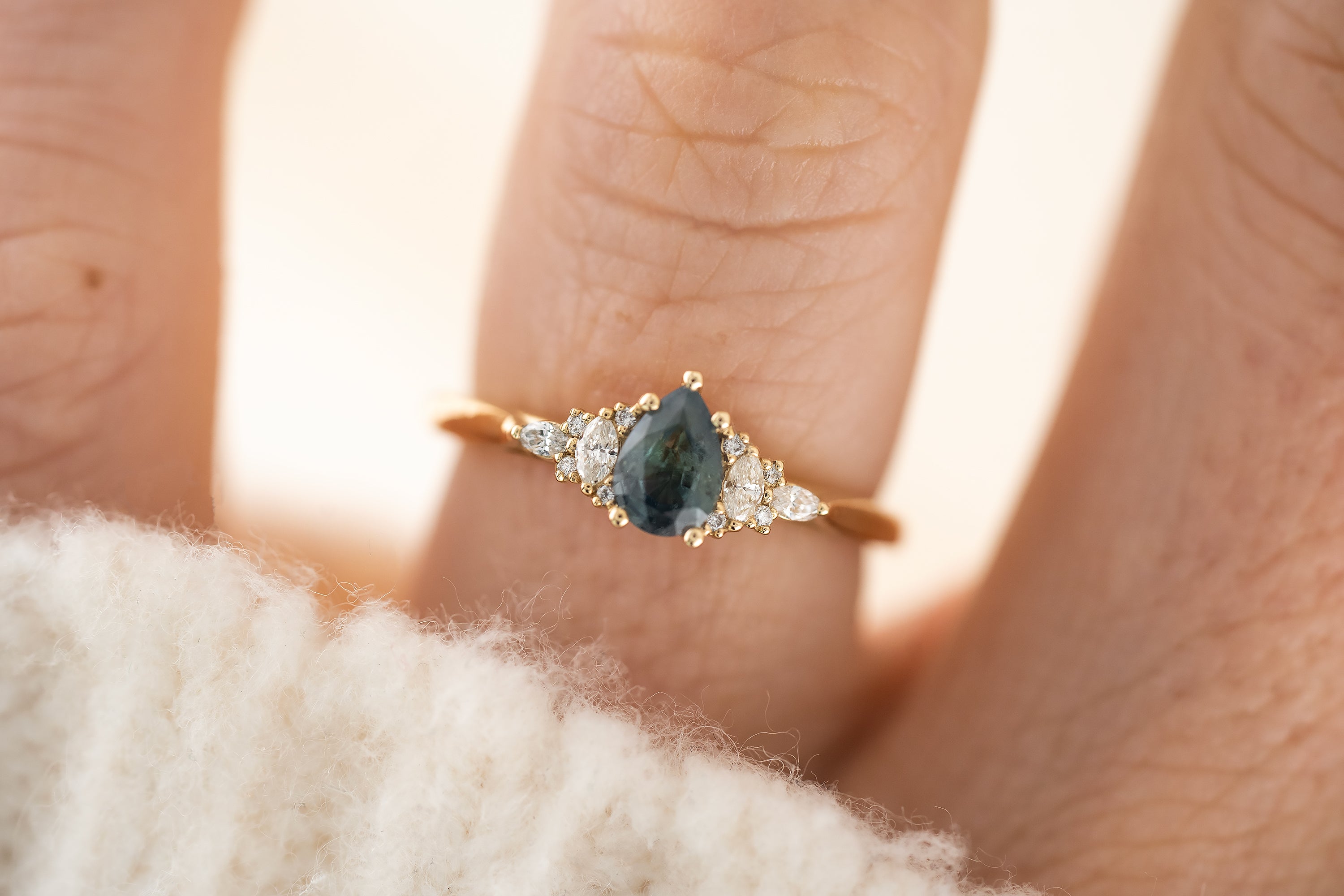 The Maeve Ring | 0.45 CT Pear Alexandrite - Lavender Creek Gems 