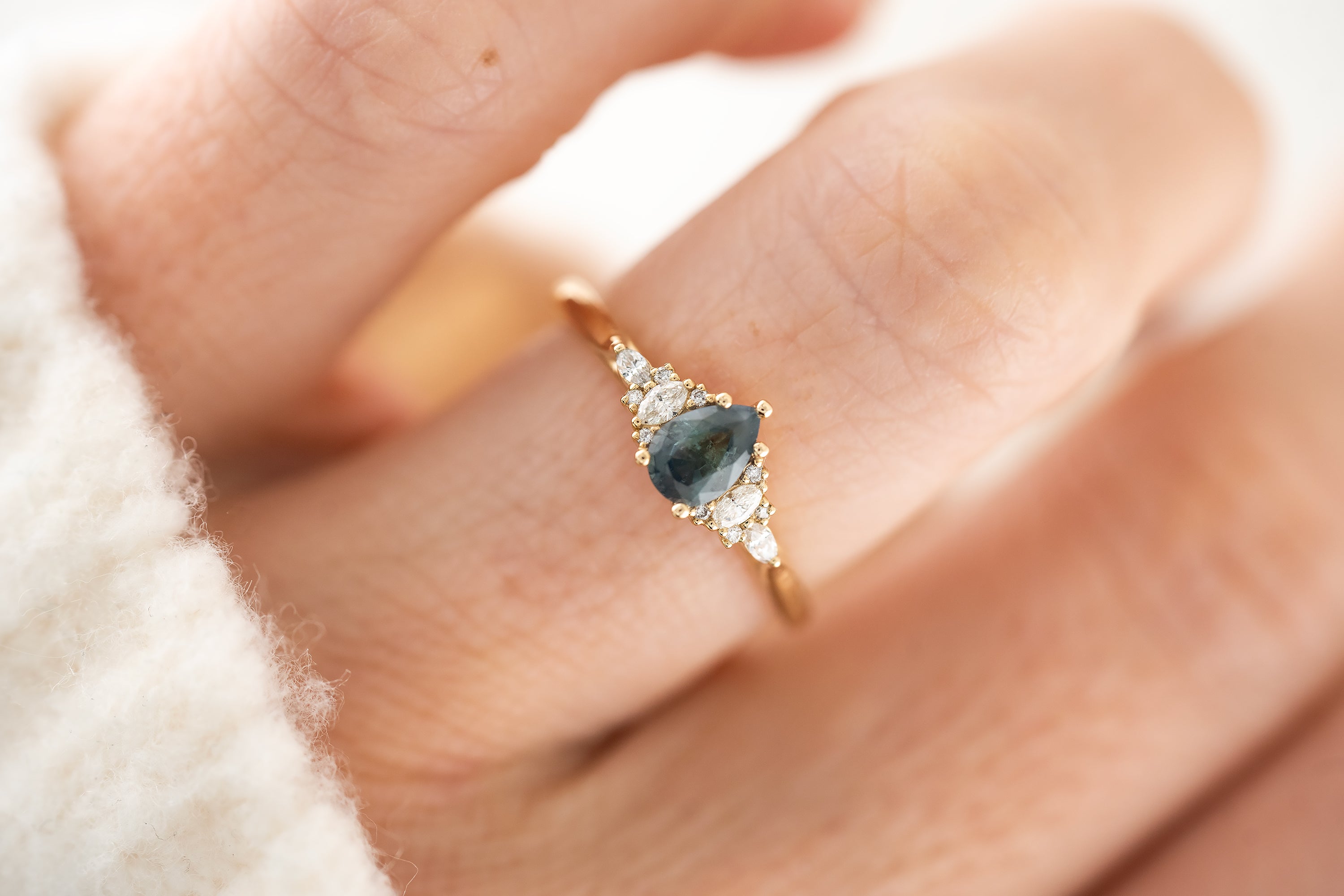 The Maeve Ring | 0.45 CT Pear Alexandrite - Lavender Creek Gems 