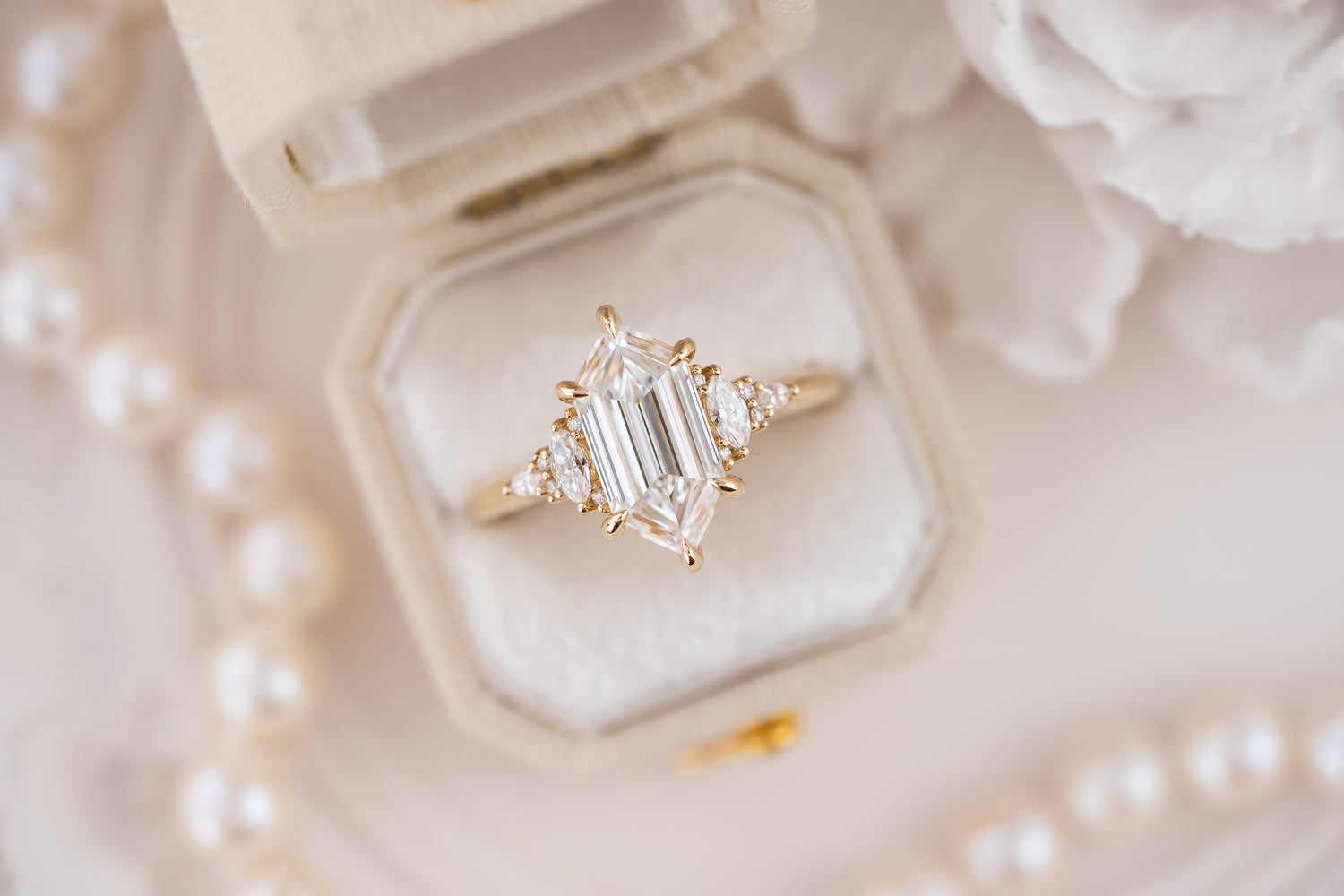 The Low Maeve Ring | 2 CT Elongated Hexagon Diamond - Lavender Creek Gems 