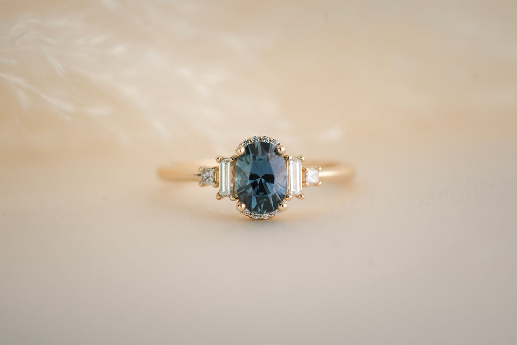 The Sura 1 CT Oval Blue Sapphire Ring - Lavender Creek Gems 