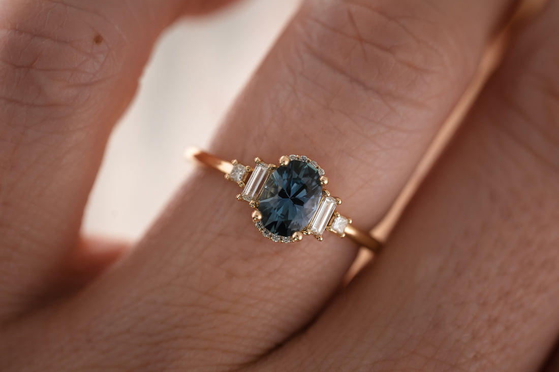 The Sura 1 CT Oval Blue Sapphire Ring - Lavender Creek Gems