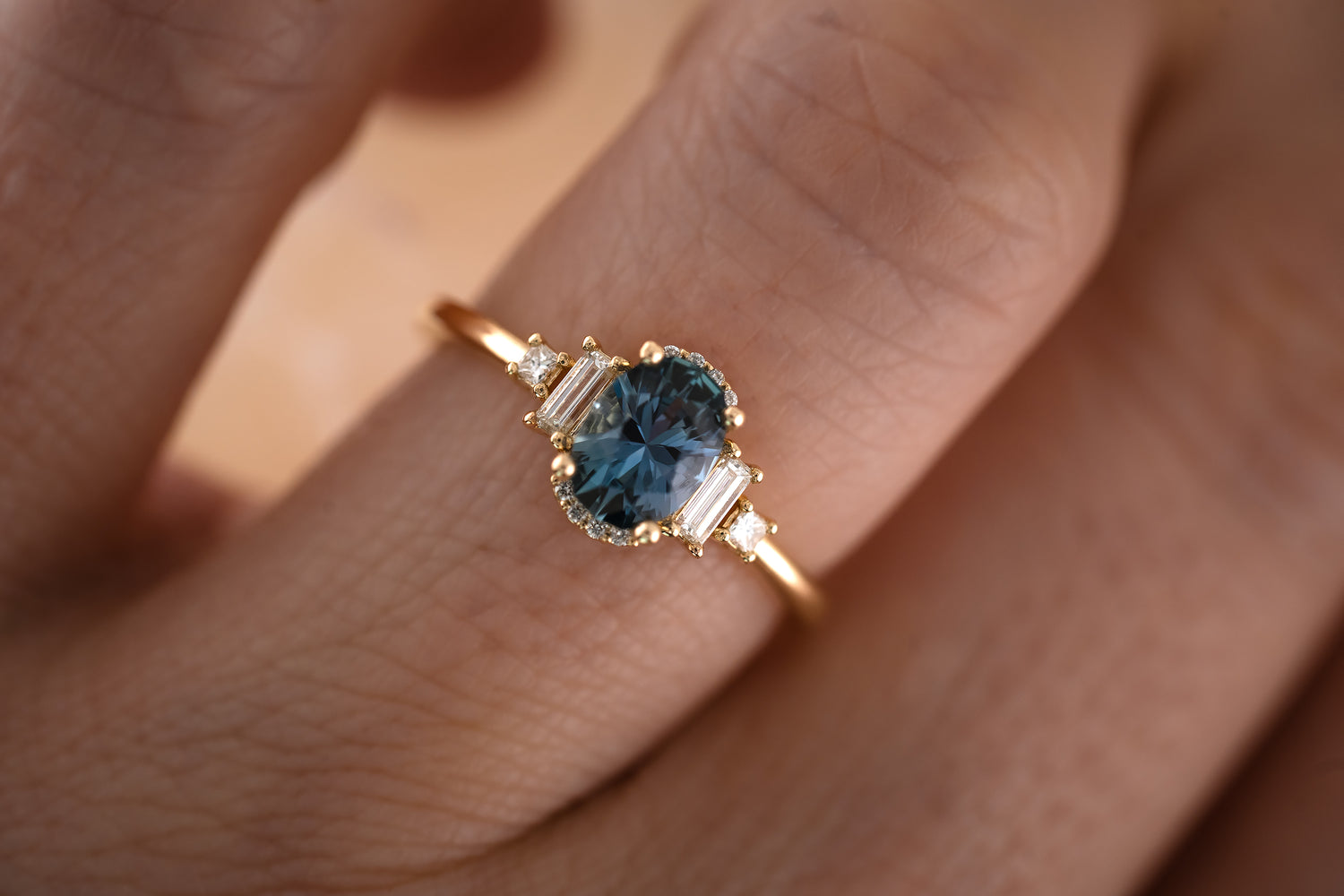 The Sura 1 CT Oval Blue Sapphire Ring - Lavender Creek Gems 