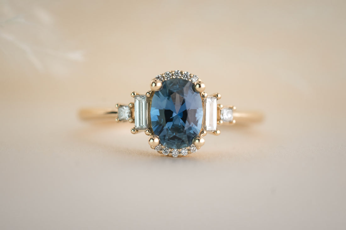 The Sura 1 CT Oval Blue Sapphire Ring - Lavender Creek Gems