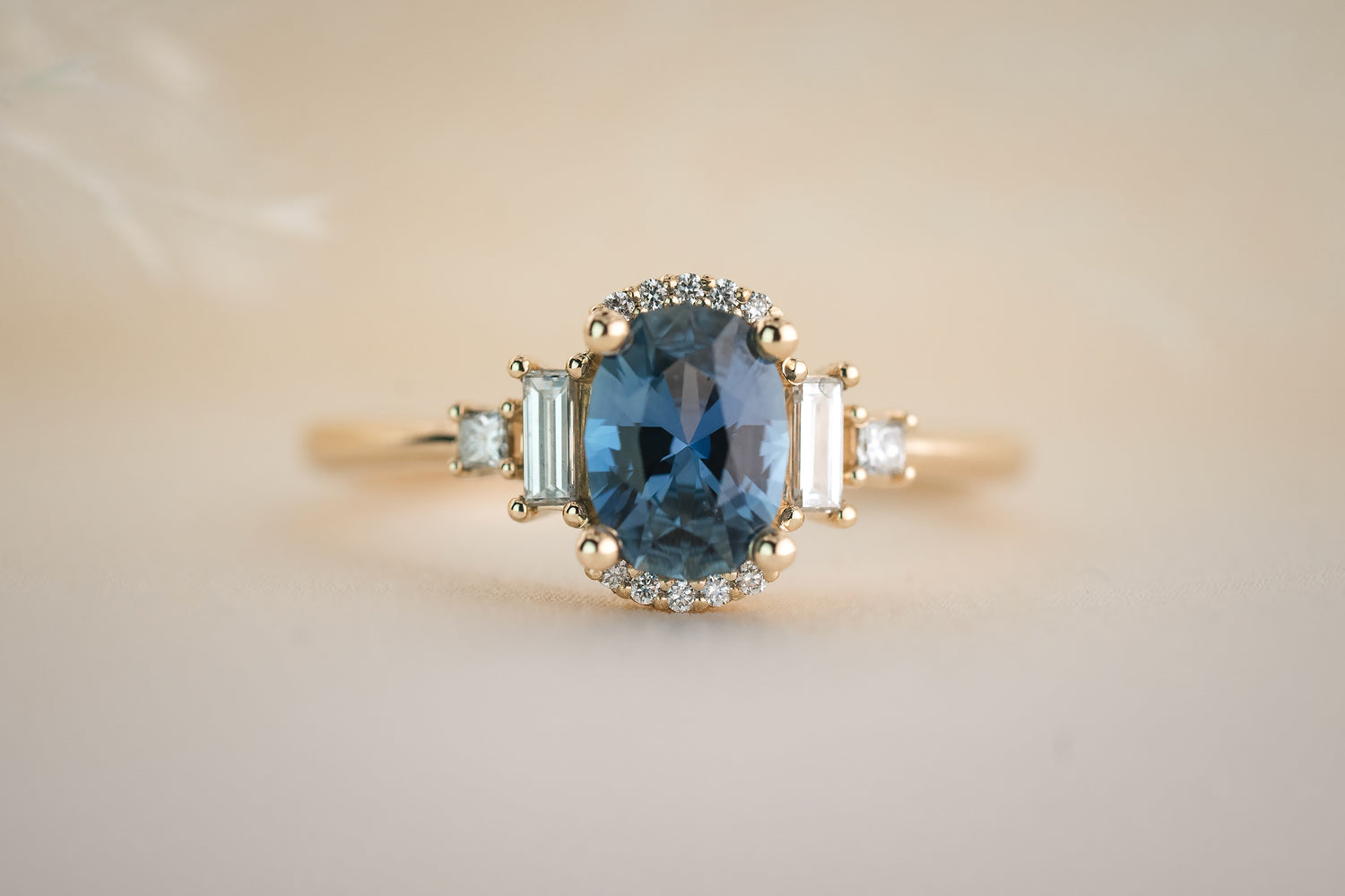 The Sura 1 CT Oval Blue Sapphire Ring - Lavender Creek Gems 