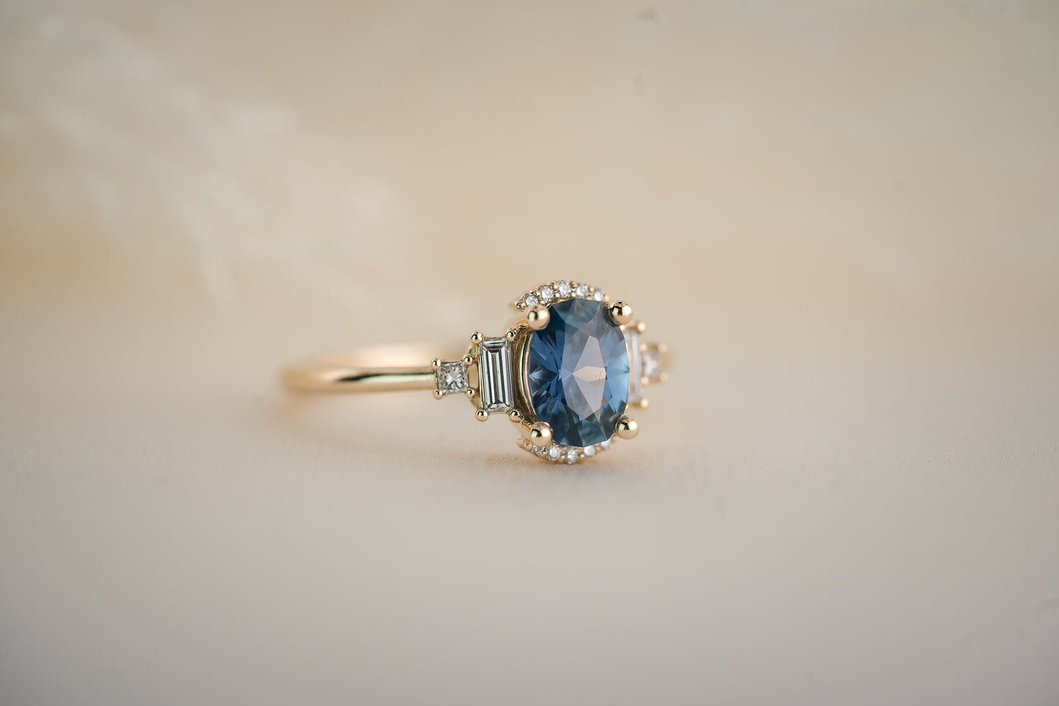 The Sura 1 CT Oval Blue Sapphire Ring - Lavender Creek Gems 