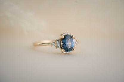 The Sura 1 CT Oval Blue Sapphire Ring - Lavender Creek Gems 