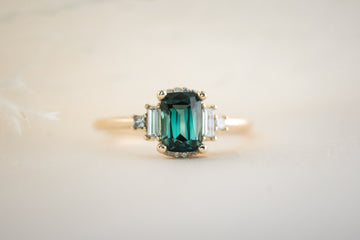 The Sura 1.38 CT Cushion Blue Tourmaline Ring - Lavender Creek Gems 