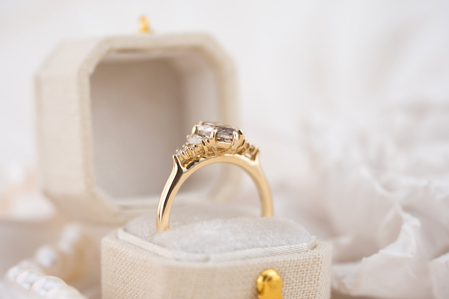 The Maeve Ring | 1.5 CT Marquise Brown Diamond - Lavender Creek Gems 